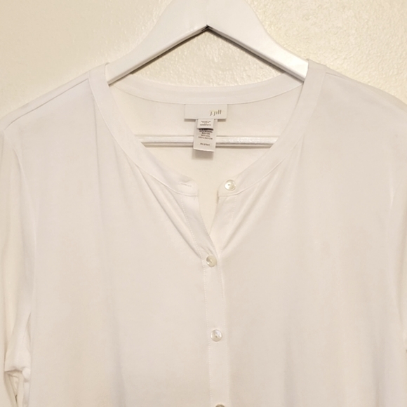 J.Jill Mixed-Media tab-sleeve tunic in white - Picture 4 of 9